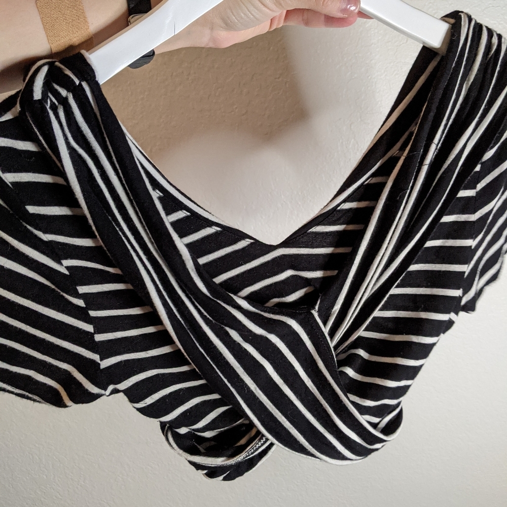 Striped black and white crop top